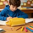 Portable Double Layer Pencil Case W/ Handle & Zipper | https://www.bestnamebadges.com