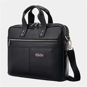 Samsonite® Classic Leather Slim Laptop Brief Bag