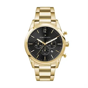 Watch Creations 42MM, 3 HAND, GOLD PLATED STEEL CASE, SUN...
