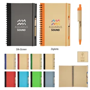 Eco-Inspired 7" x 10" Spiral Notebook & Pen