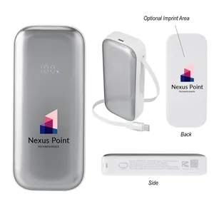 10,000 mAh Power Bank with Retractable Type-C Cable
