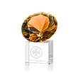 Gemstone Award on Cube - Amber | https://www.bestnamebadges.com