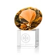 Gemstone Award on Cube - Amber | https://www.bestnamebadges.com