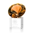 Gemstone Award on Cube - Amber | https://www.bestnamebadges.com