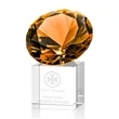 Gemstone Award on Cube - Amber | https://www.bestnamebadges.com