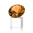 Gemstone Award on Cube - Amber | https://www.bestnamebadges.com