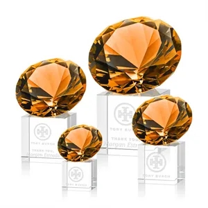 Gemstone Award on Cube - Amber