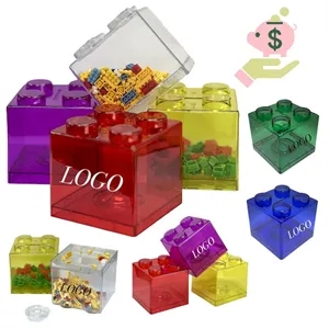 Transparent Building Blocks Style Piggy Bank
