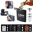 8oz Pocket Stainless Steel Hip Flask Set | https://www.bestnamebadges.com