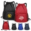 Water-Resistant Drawstring Backpack With Mesh Pockets | https://www.bestnamebadges.com