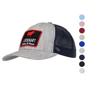 6-Panel Structured Cap Heathered & Mesh Fabric With Snapback