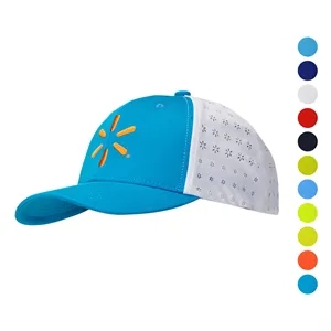6Panel Structured Halfmoon Buckram Breathable Back Panel Cap