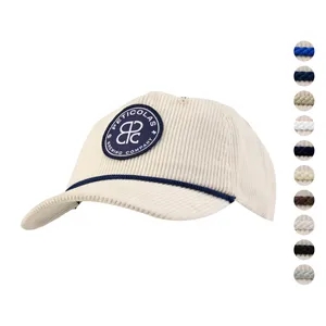5-Panel Rope Halfmoon Buckram Corduroy Fabric Snapback Caps