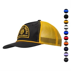 Taslon & Mesh Fabric 5-Panel Rope Halfmoon Structured Cap
