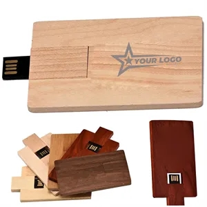 Wooden USB Flash Drive Card with Bamboo Design