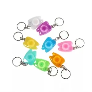 Portable Dental Floss Dispenser Keychain Tooth Shape