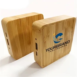 Eco-Friendly Bamboo Power Bank with USB Port