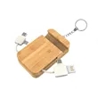 Bamboo Multi Charging Cable Set with Keychain | https://www.bestnamebadges.com