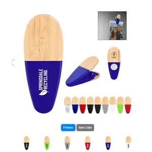 Bamboo Magnetic Clip with Plastic Accent