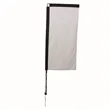 7' Premium Rectangle Sail Sign Flag, 1-Sided, Ground Spike | https://www.bestnamebadges.com