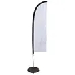 7' Premium Blade Sail Sign Flag, 1-Sided, Scissor Base | https://www.bestnamebadges.com