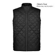 Men's Quilted Full Zip Jacket With Custom Logo Embroidery | https://www.bestnamebadges.com