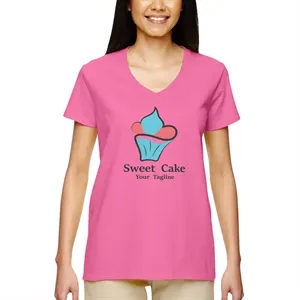 Gildan Ladies Heavy Cotton V-Neck Shirts