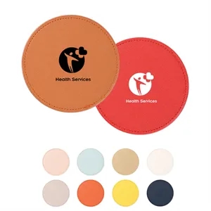 Leather 4 Round Coaster Set