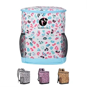 Leopard Cow Picnic Backpack Reusable Cooler Bag