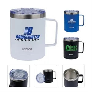iCOOL® Elbert 14 oz. Double Wall, Vacuum Mug w/ Copper Li...