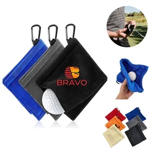 Microfiber Golf Ball Towel with Carabiner Clip