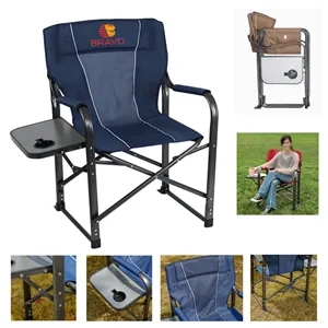 Oversized Folding Heavy Duty Director Chair with Side Table