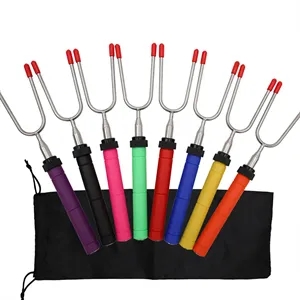 Telescopic Roasting Fork with Rubber Grip Handle