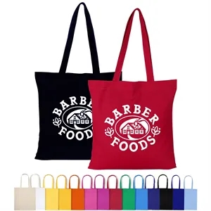 6 Oz Reusable Cotton Colored Tote Bag for Shopping & Events