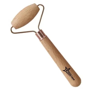 Wooden Facial Roller Massager with Natural Handle