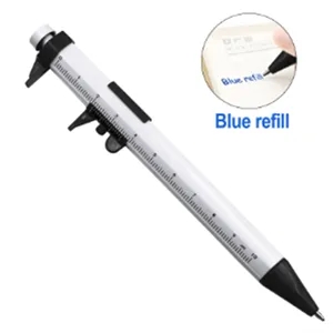 Caliper Style Ballpoint Pen with Blue Ink Refill