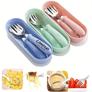 Kids Utensil Set with Spoon Fork and Case 3-Piece Set