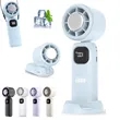 Portable Rechargeable Handheld Turbo Fan with Ice Cooling | https://www.bestnamebadges.com