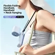 Portable Rechargeable Handheld Turbo Fan with Ice Cooling | https://www.bestnamebadges.com