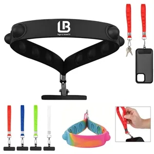 2-in-1 Silicone Fidget Toy Stress Reliever Phone and Keychai