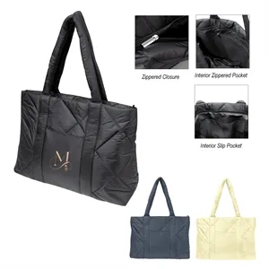 Luxe Quilted Puffer Tote Bag