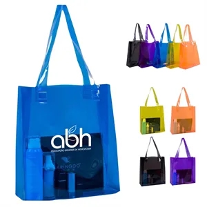 Purple Clear Stadium Tote Bag