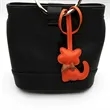 Cat Shaped Leather Keychain | https://www.bestnamebadges.com