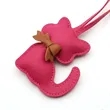 Cat Shaped Leather Keychain | https://www.bestnamebadges.com