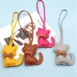 Cat Shaped Leather Keychain | https://www.bestnamebadges.com