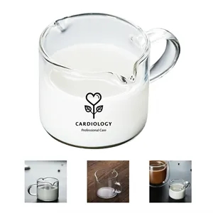 4 OZ  Milk Cup with Handle, Clear Glass