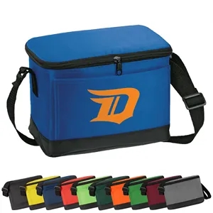 Compact Insulated Zipper Cooler Bag w/ Front Pocket 9"x7"x7"