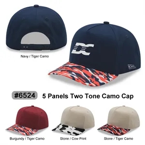 5 Panel Two Tone Camo Cap