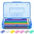 Clear Plastic Pencil Box Stationery Case | https://www.bestnamebadges.com