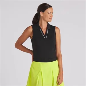 PUMA® Women's CLOUDSPUN Piped Sleeveless V-neck Golf Polo